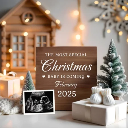 Christmas Digital Pregnancy Announcement Template
