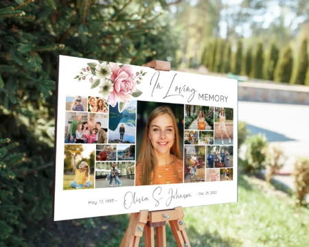 Funeral Welcome Sign Template with Rose